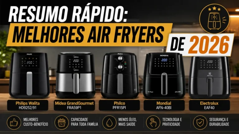 Melhor Air Fryer 2026 Ranking com os 5 Melhores Modelos