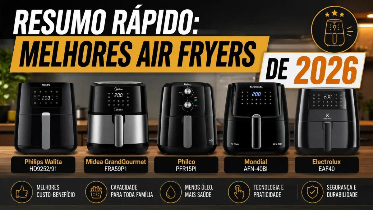 Melhor Air Fryer 2026 Ranking com os 5 Melhores Modelos